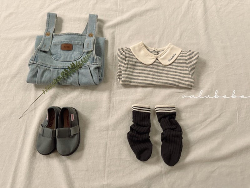 Valu Bebe - Korean Baby Fashion - #babyboutiqueclothing - Bebe Stripe Puff Collar Tee - 5