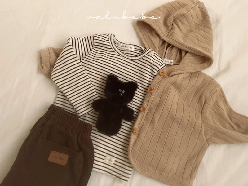 Valu Bebe - Korean Baby Fashion - #babyboutiqueclothing - Stripe Button Tee - 9