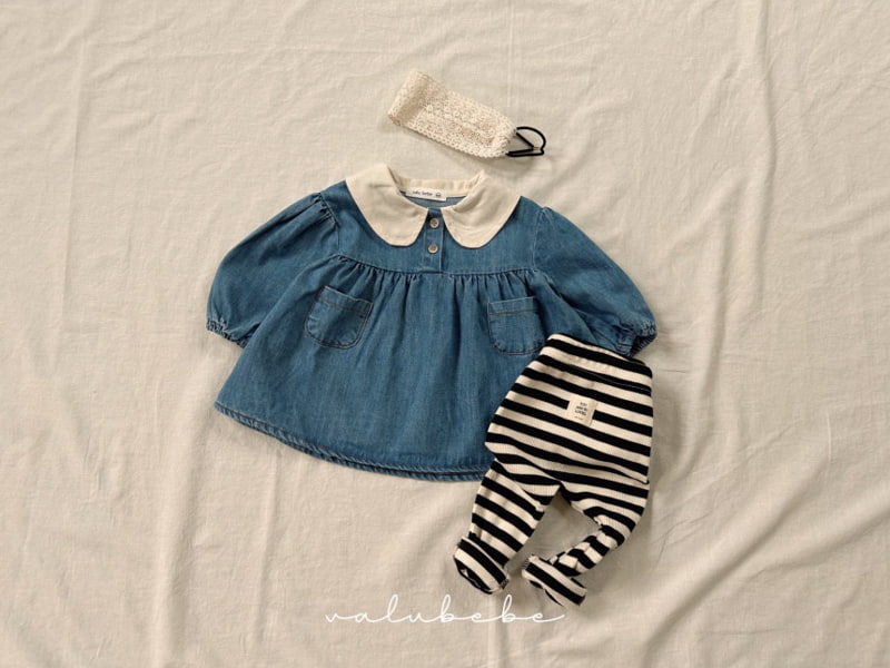 Valu Bebe - Korean Baby Fashion - #babyboutiqueclothing - Bebe Petit Denim One-piece - 8