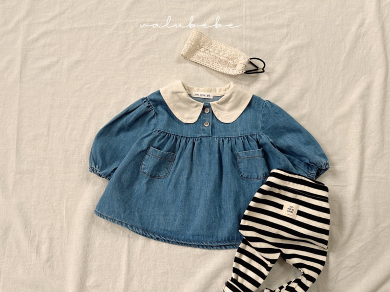 Valu Bebe - Korean Baby Fashion - #babyclothing - Bebe Petit Denim One-piece - 9