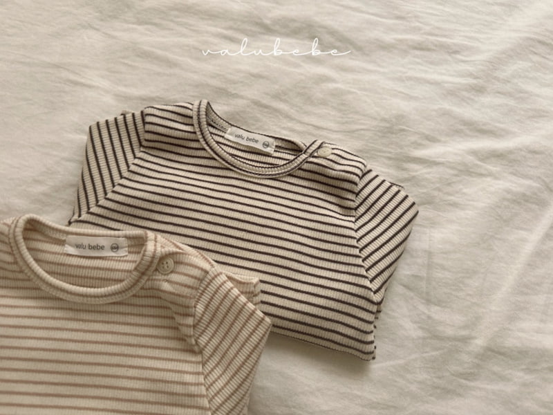 Valu Bebe - Korean Baby Fashion - #babyfashion - Stripe Button Tee - 11