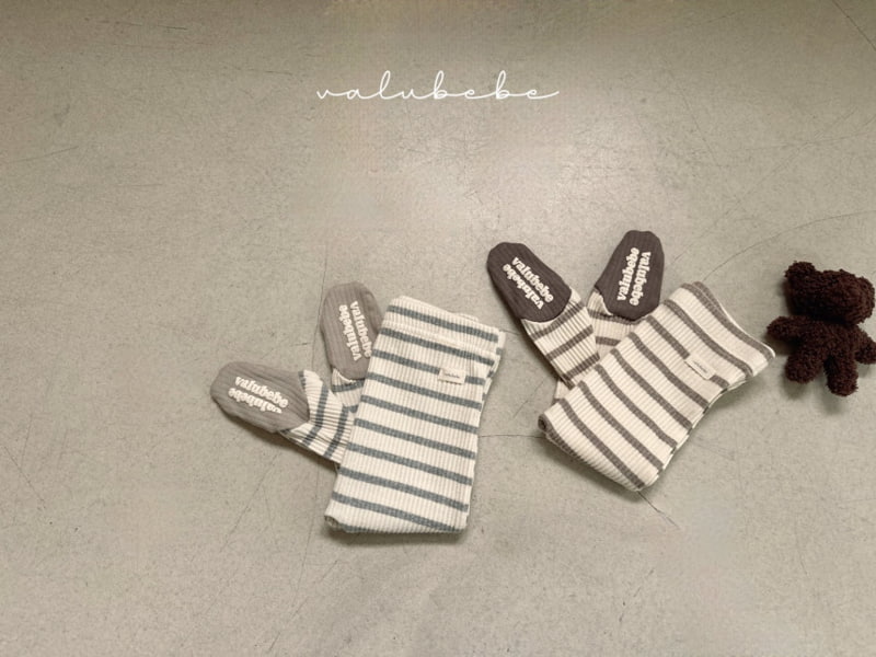 Valu Bebe - Korean Baby Fashion - #babyfever - Bebe Stripe Foot Leggings - 12