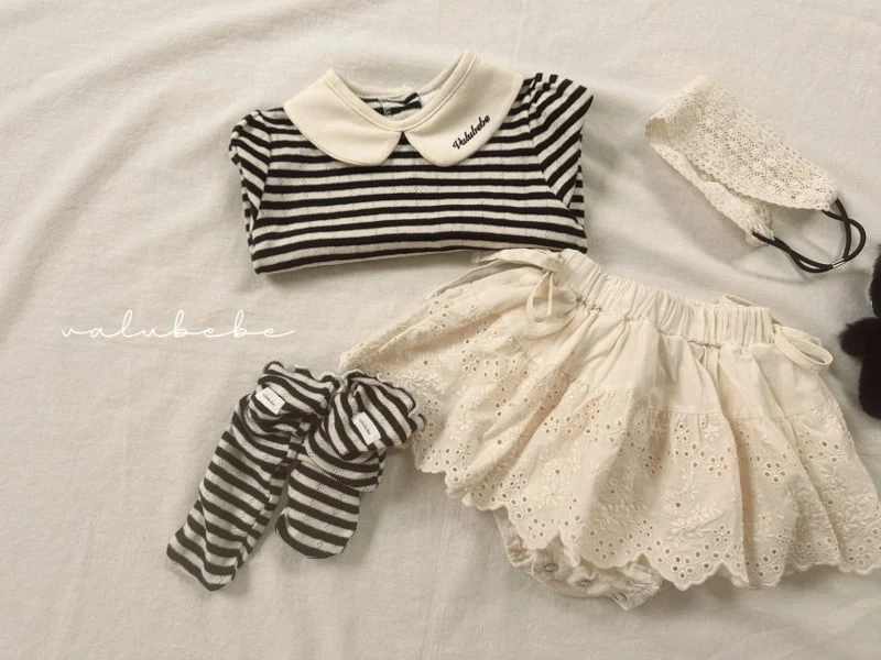 Valu Bebe - Korean Baby Fashion - #babyoninstagram - Stripe Roll Up Socks - 6