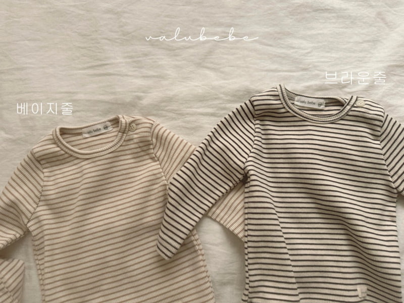 Valu Bebe - Korean Baby Fashion - #babyootd - Stripe Button Tee