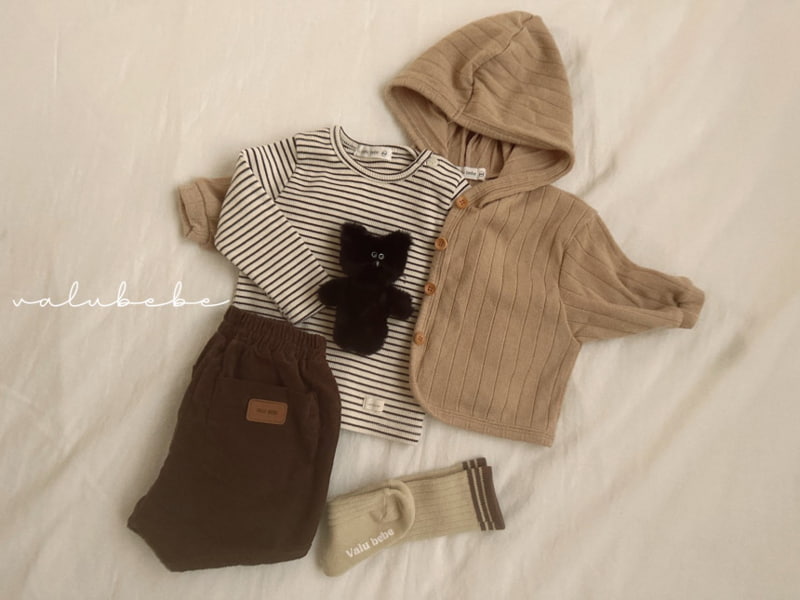 Valu Bebe - Korean Baby Fashion - #babyootd - Latte Rib Cardigan - 9