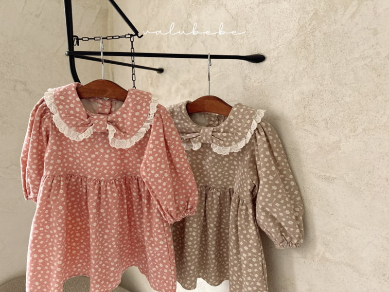 Valu Bebe - Korean Baby Fashion - #babyootd - Bebe Flower Collar One-piece - 5