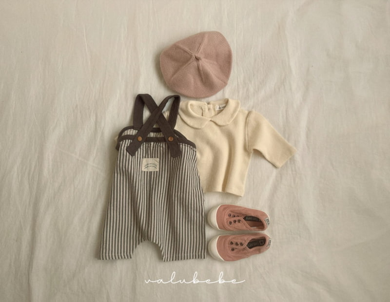 Valu Bebe - Korean Baby Fashion - #babyootd - Waffle Round Collar Tee - 3