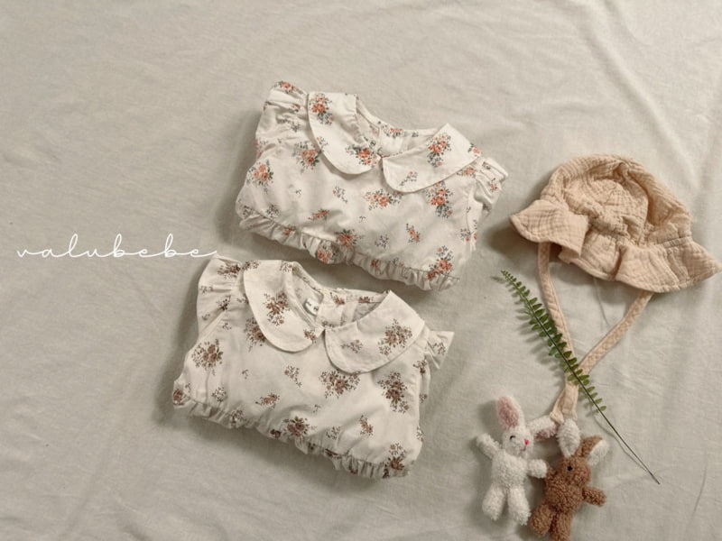 Valu Bebe - Korean Baby Fashion - #babyoutfit - Bebe Flower Collar Bodysuit - 9