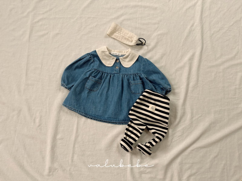 Valu Bebe - Korean Baby Fashion - #babyoutfit - Bebe Petit Denim One-piece