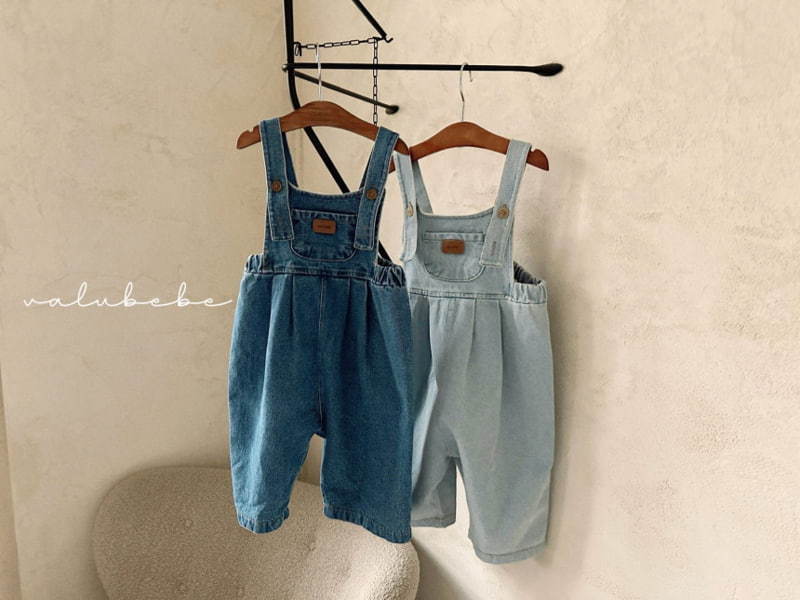 Valu Bebe - Korean Baby Fashion - #babyoutfit - Pumpkin Denim Suspender Pants