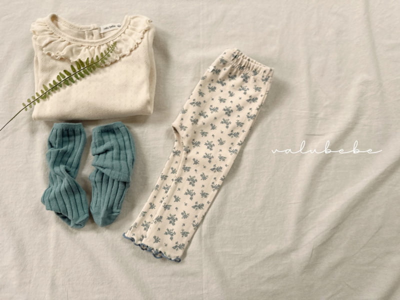 Valu Bebe - Korean Baby Fashion - #babyoutfit - Bebe Flower Wave Leggings - 8