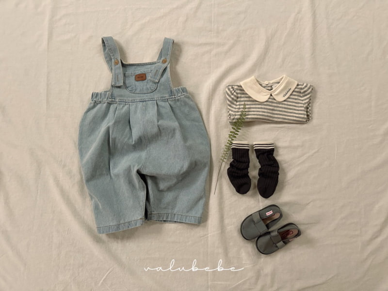 Valu Bebe - Korean Baby Fashion - #babywear - Pumpkin Denim Suspender Pants - 2