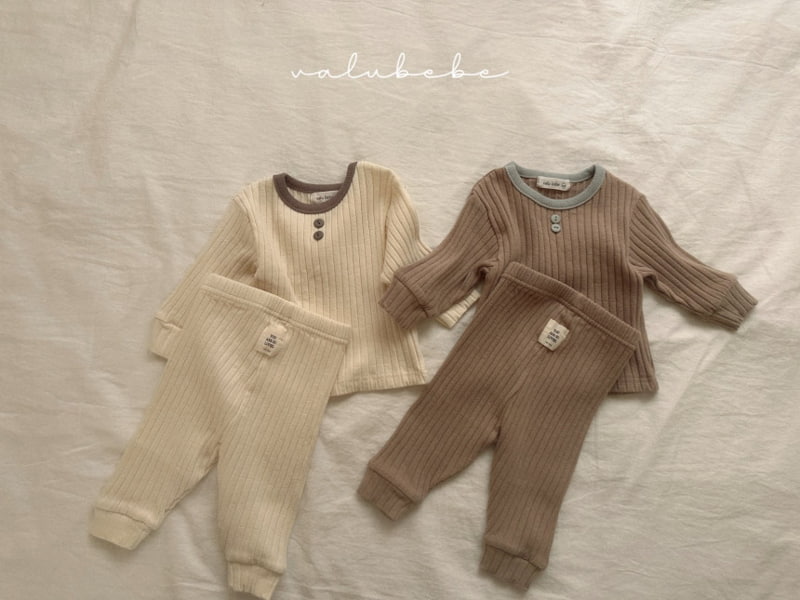 Valu Bebe - Korean Baby Fashion - #onlinebabyboutique - Bebe Ttotto Rib Set