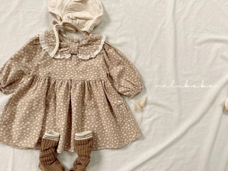 Valu Bebe - Korean Baby Fashion - #onlinebabyshop - Bebe Flower Collar One-piece - 10