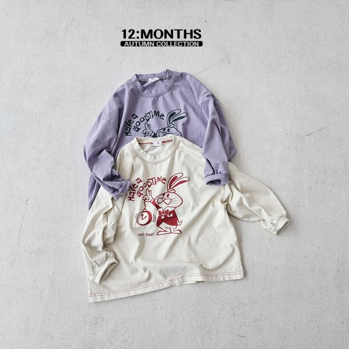 12 Month - Korean Children Fashion - #littlefashionista - Rabbit Clock Tee with Mom