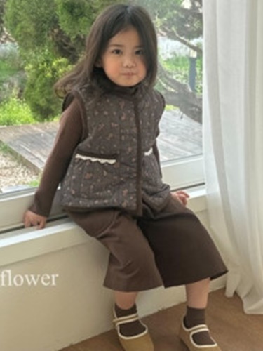 Brown Flower Quilting Vest