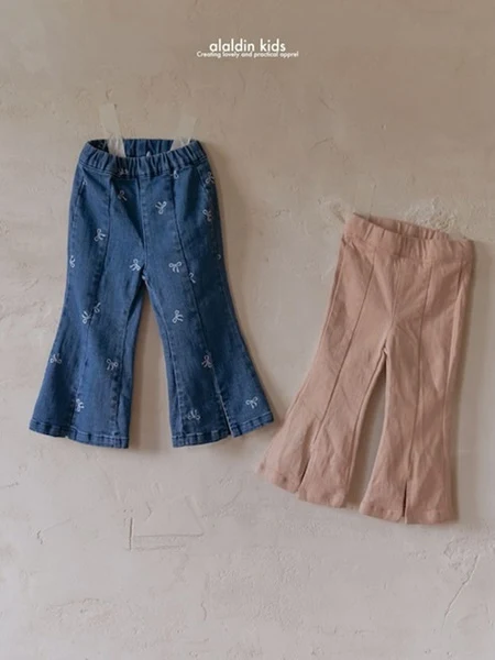 Ribbon Denim Bootscut Pants