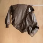 Vegan Leather Crop Full Up Bomber Jacket