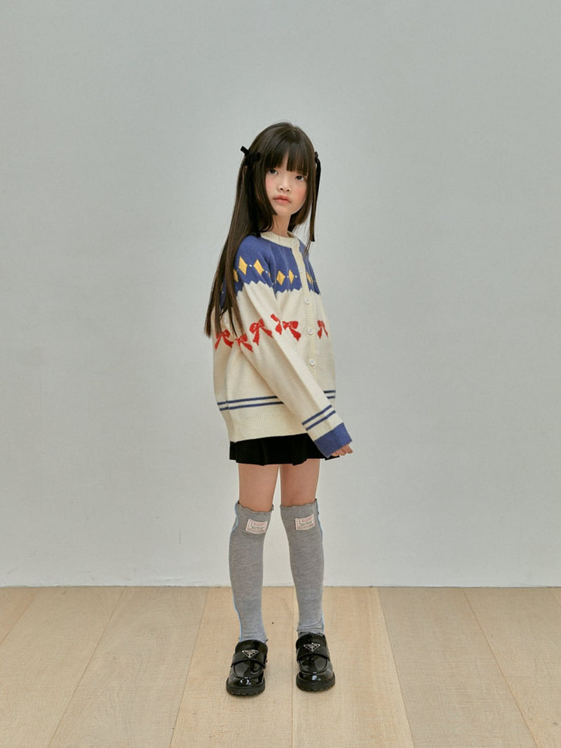 A-Market - Korean Children Fashion - #Kfashion4kids - Knit Ribbon Cardigan - 9