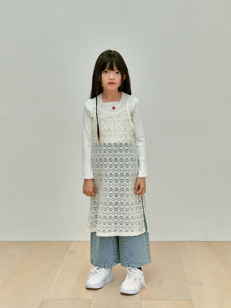 A-Market - Korean Children Fashion - #designkidswear - Lace Layered One-piece - 5