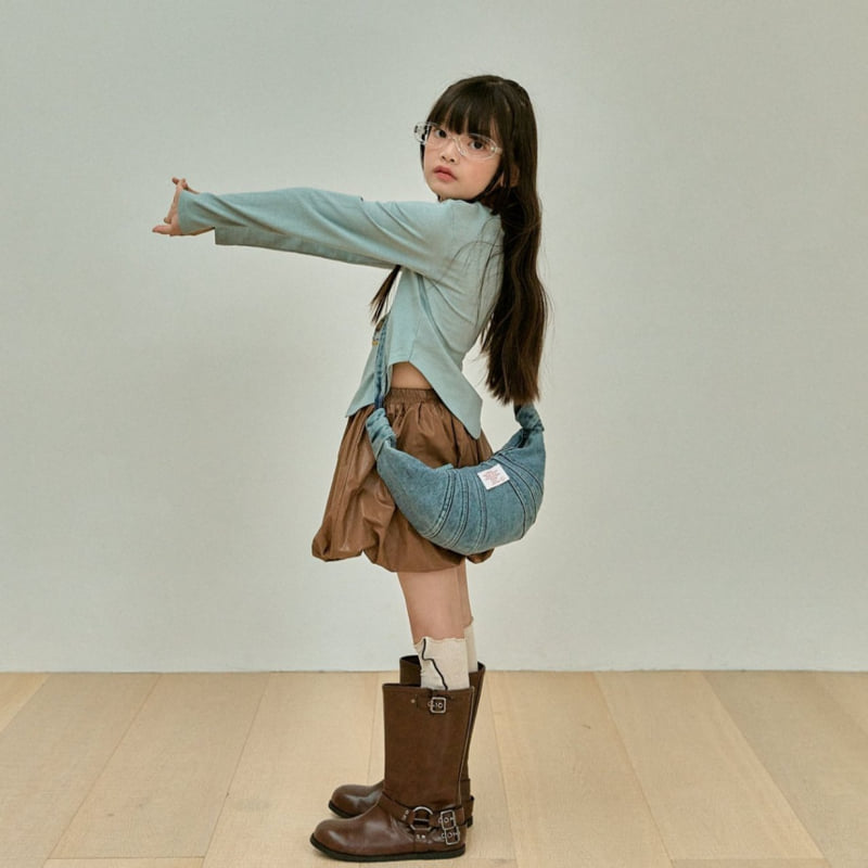 A-Market - Korean Children Fashion - #fashionkids - Leather Balloon Skirt - 6