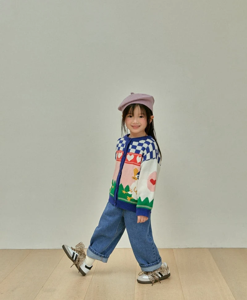 A-Market - Korean Children Fashion - #fashionkids - Chess Duck Cardigan - 2