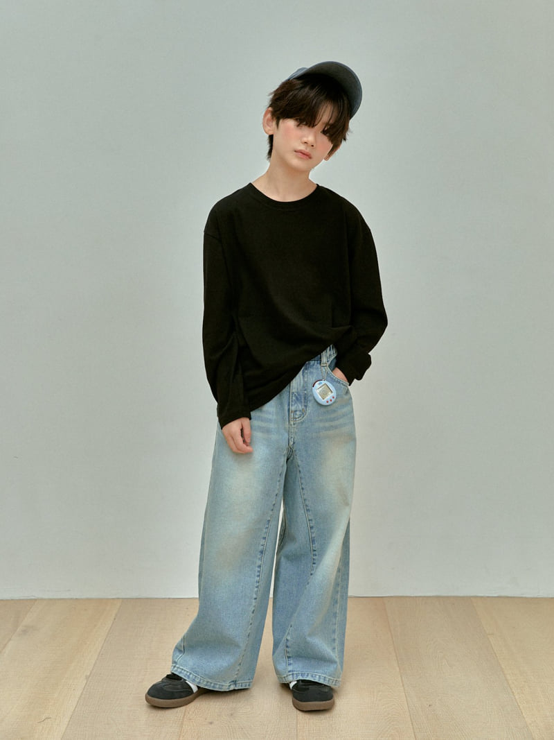 A-Market - Korean Children Fashion - #fashionkids - Denim Wide Pants - 2