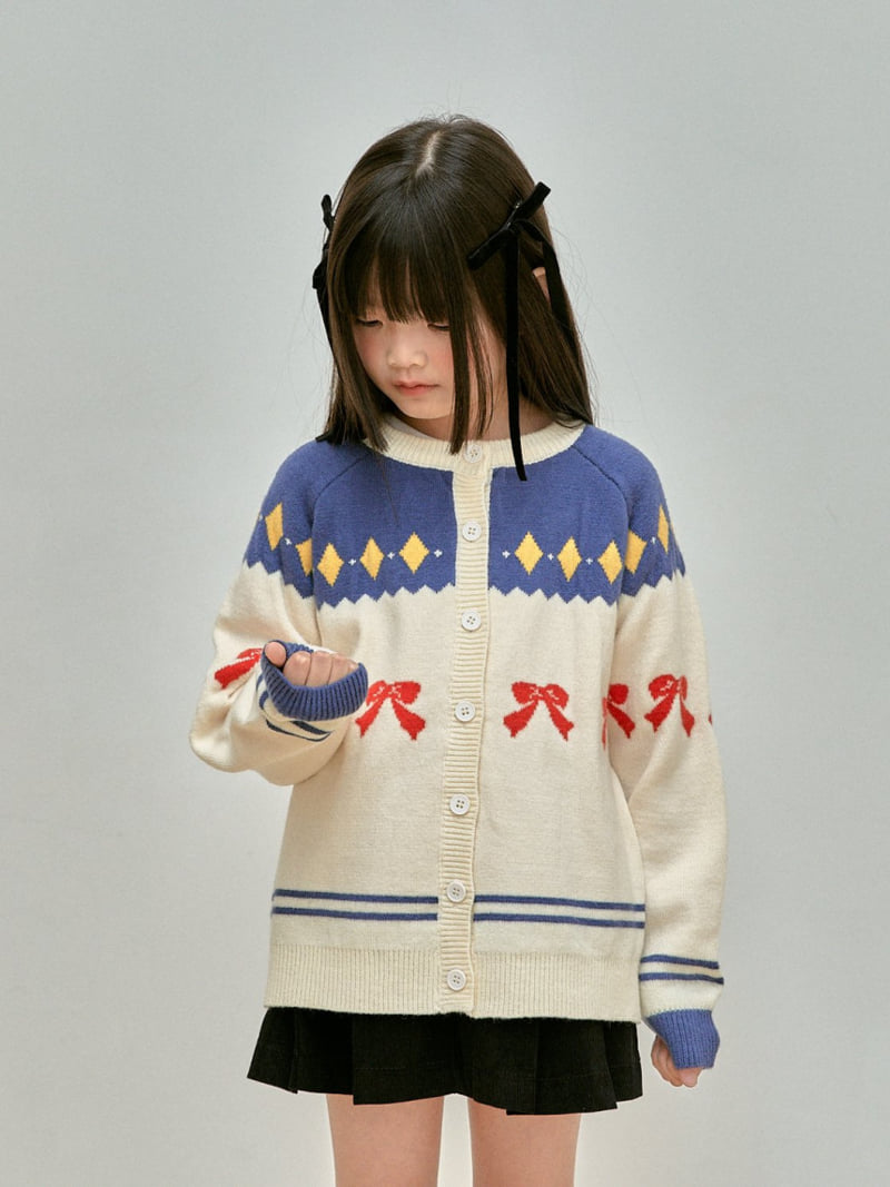 A-Market - Korean Children Fashion - #kidsshorts - Knit Ribbon Cardigan - 6