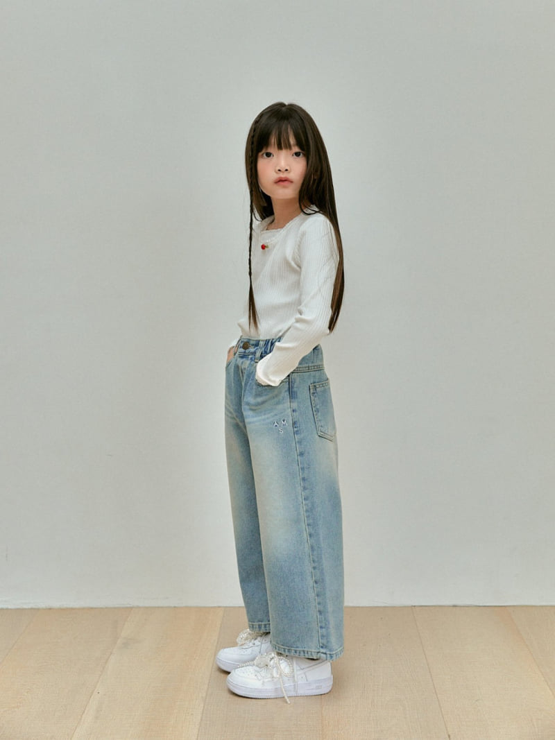 A-Market - Korean Children Fashion - #kidsshorts - Denim Wide Pants - 3