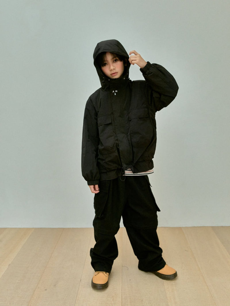 A-Market - Korean Children Fashion - #kidsstore - Black Hood Windbreaker - 12