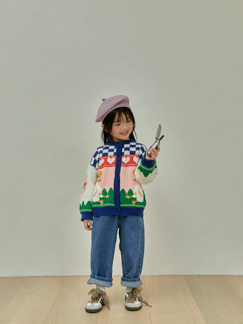 A-Market - Korean Children Fashion - #kidzfashiontrend - Chess Duck Cardigan - 5