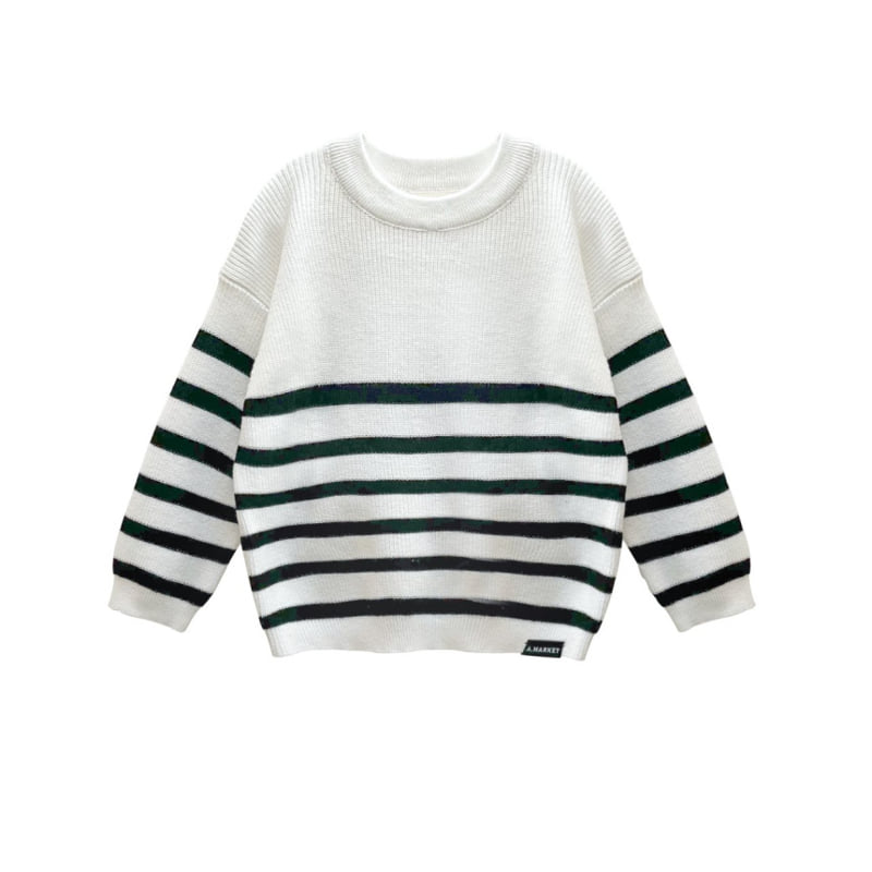 A-Market - Korean Children Fashion - #kidzfashiontrend - Marant Stripe Tee with Mom