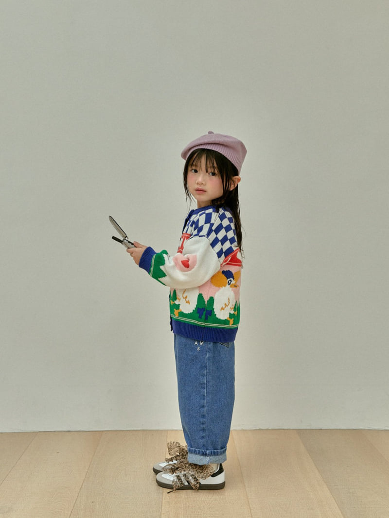 A-Market - Korean Children Fashion - #littlefashionista - Chess Duck Cardigan - 7