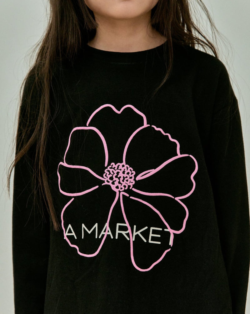 A-Market - Korean Children Fashion - #littlefashionista - Flower A Long Tee