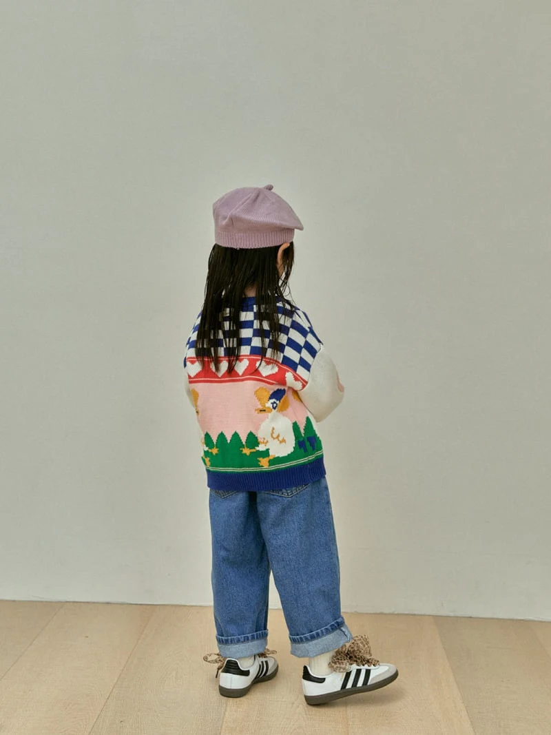 A-Market - Korean Children Fashion - #magicofchildhood - Chess Duck Cardigan - 8