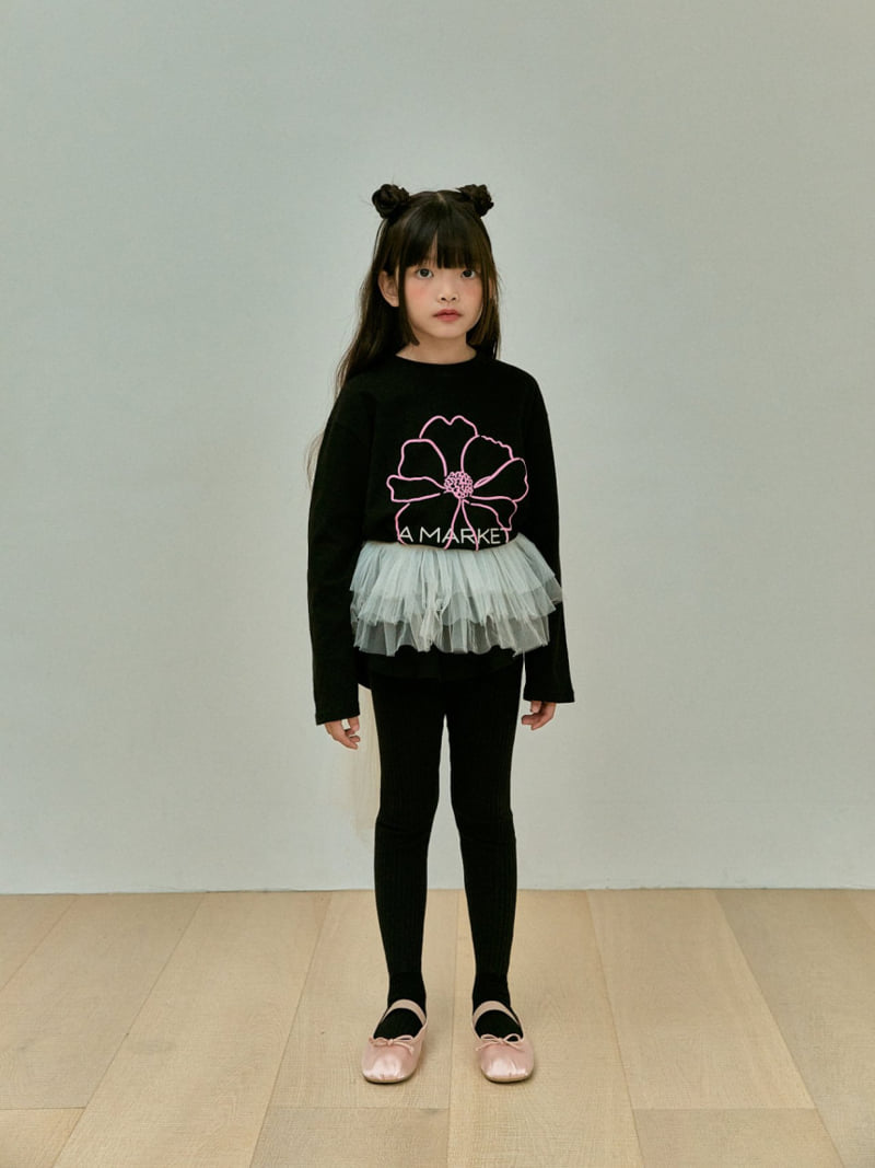 A-Market - Korean Children Fashion - #magicofchildhood - Flower A Long Tee - 2