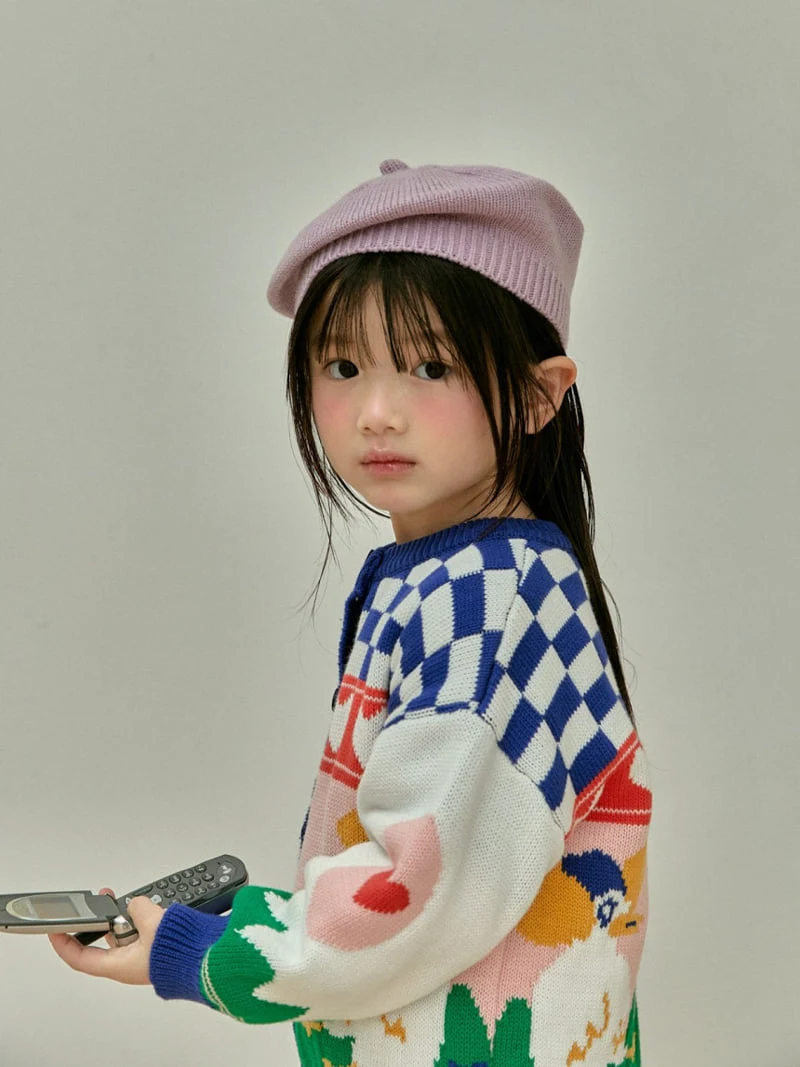 A-Market - Korean Children Fashion - #minifashionista - Chess Duck Cardigan - 9