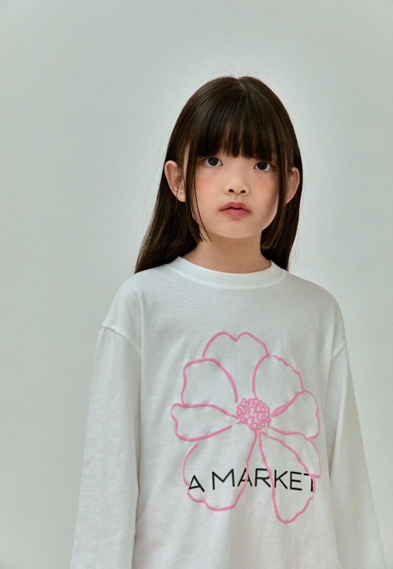 A-Market - Korean Children Fashion - #minifashionista - Flower A Long Tee - 3