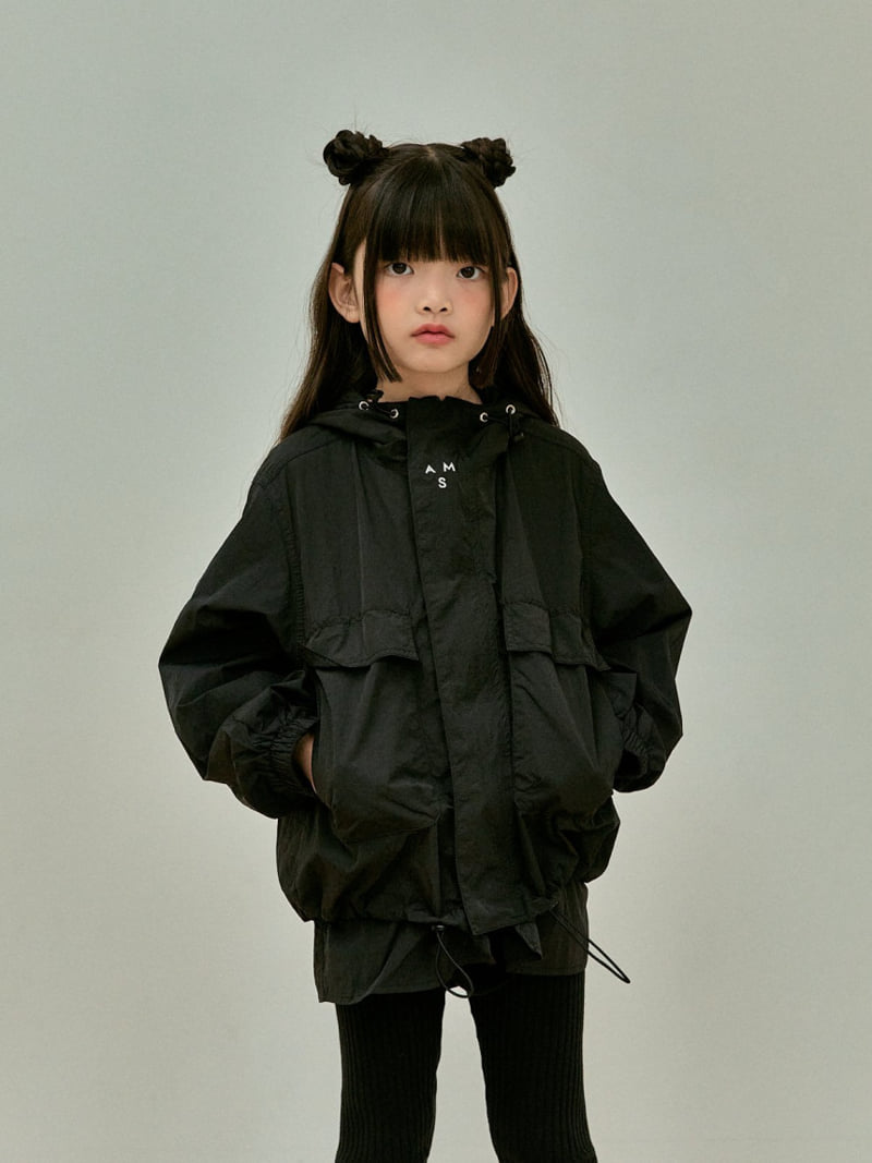 A-Market - Korean Children Fashion - #minifashionista - Black Hood Windbreaker - 4