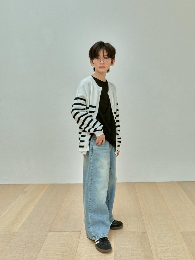 A-Market - Korean Children Fashion - #todddlerfashion - Marant Stripe Cardigan with Mom - 5