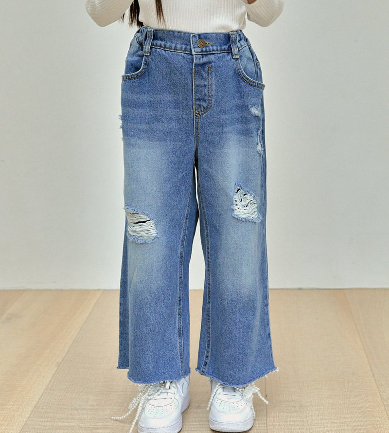 A-Market - Korean Children Fashion - #toddlerclothing - Vintage Denim Pants - 2