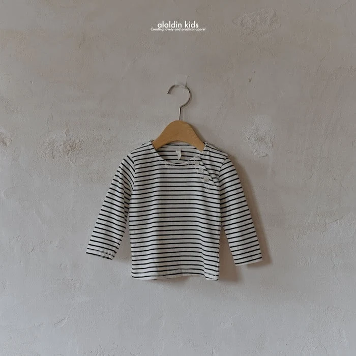 Aladin - Korean Baby Fashion - #babyboutiqueclothing - Button Stripe Tee - 4