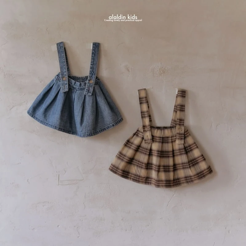 Aladin - Korean Baby Fashion - #babyfever - Suspender Pleats Skirt - 6