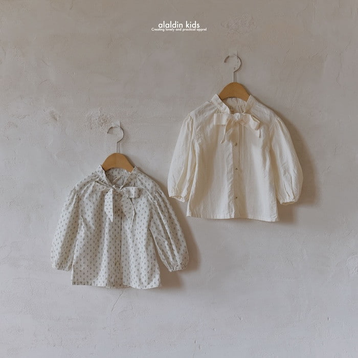 Aladin - Korean Baby Fashion - #babyoninstagram - Neck Ribbon Blouse