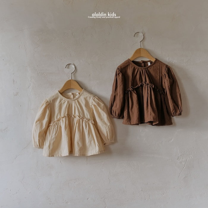 Aladin - Korean Baby Fashion - #babyoninstagram - Wave Frill Blouse