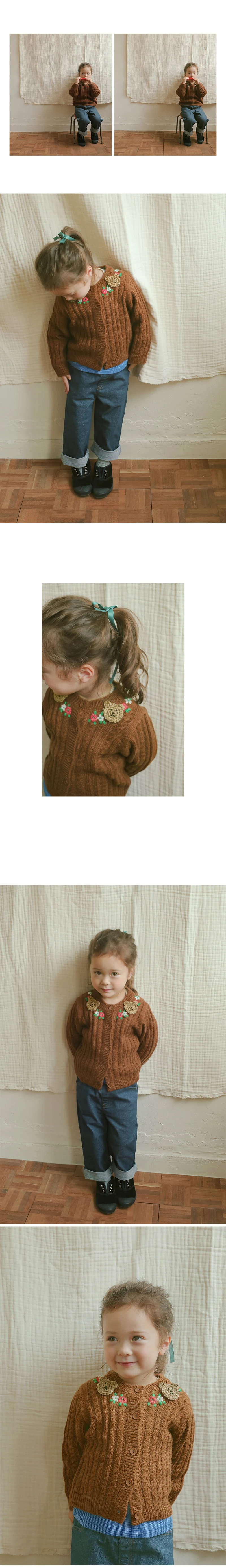 Amber - Korean Children Fashion - #designkidswear - Talk Bear Twist Knit Cardigan - 3