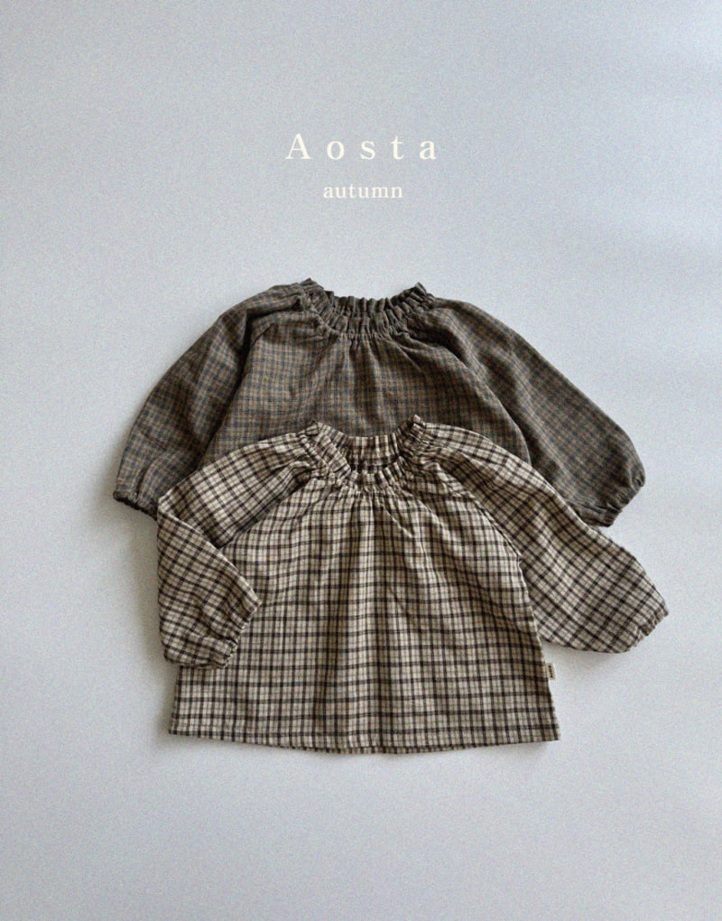 Aosta - Korean Children Fashion - #designkidswear - Le Check Blouse