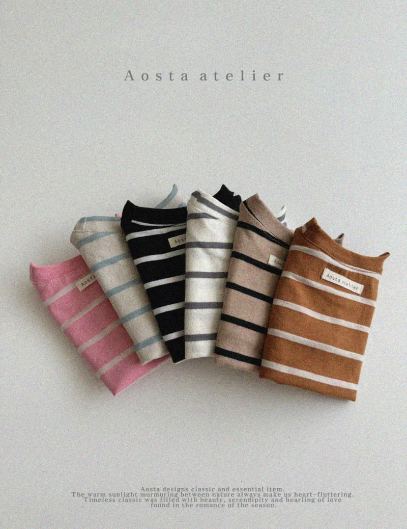 Aosta - Korean Children Fashion - #designkidswear - Signature Stripe Tee