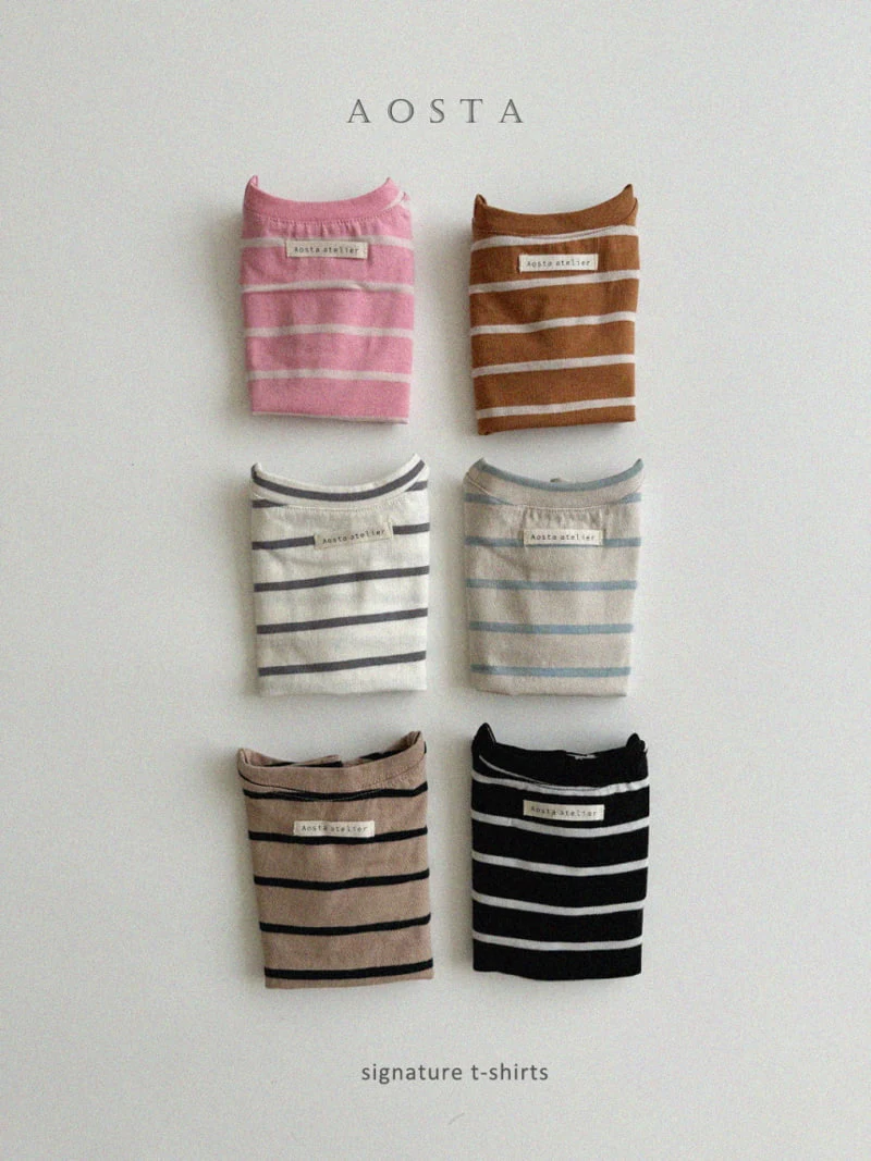 Aosta - Korean Children Fashion - #discoveringself - Signature Stripe Tee - 2