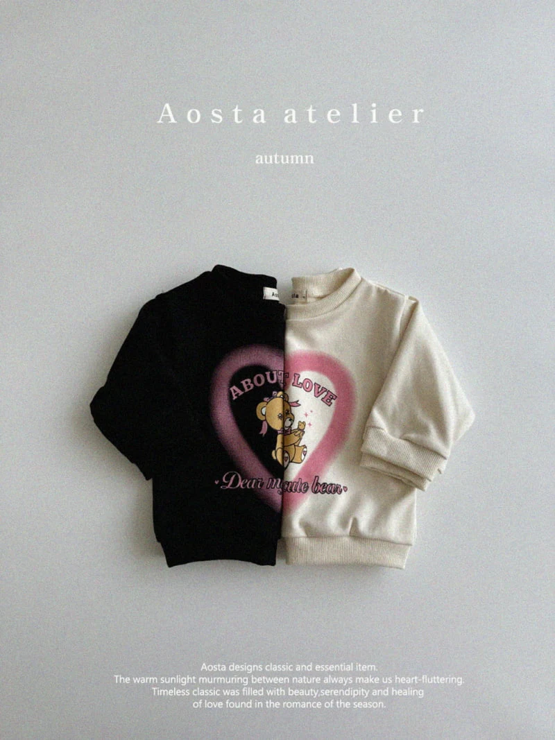 Aosta - Korean Children Fashion - #fashionkids - Heart Bear Sweatshirts